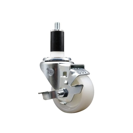 Service Caster 3'' Nylon Swivel 1-3/8'' Expanding Stem Caster with Brake SCC-EX20S314-NYS-TLB-138